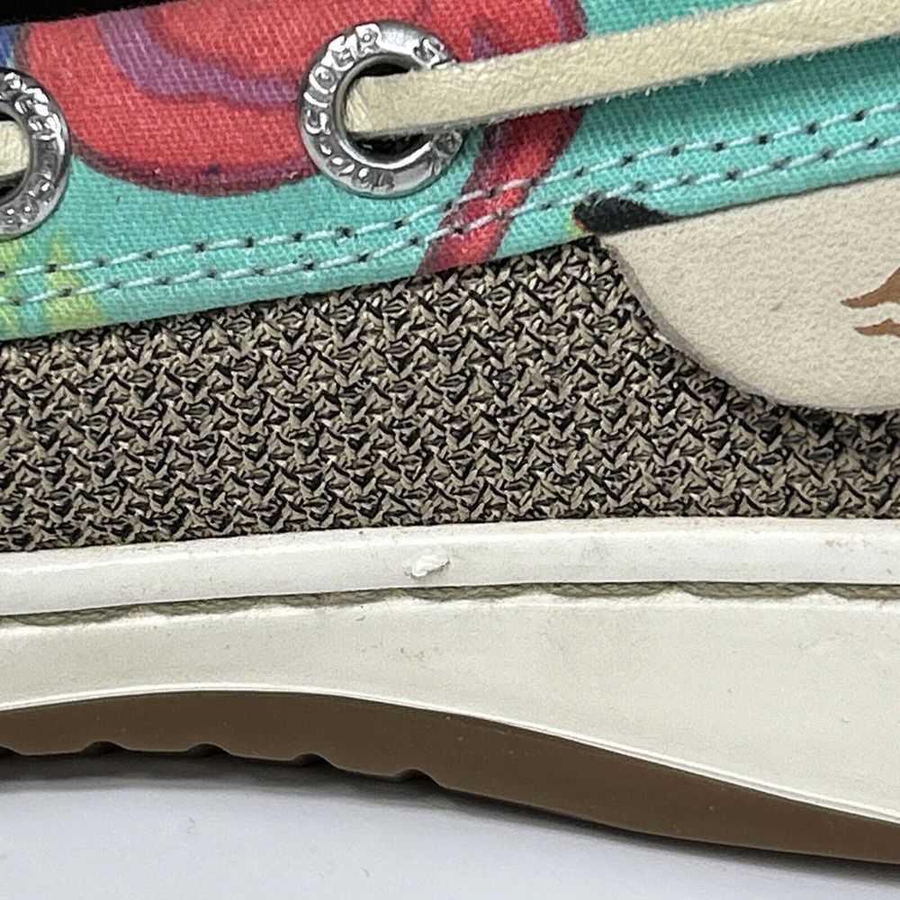 Sperry Top-Sider Women's Angelfish Boat Shoe Sz 6.5 Floral Gray Flamingo Slip On - Picture 8 of 8